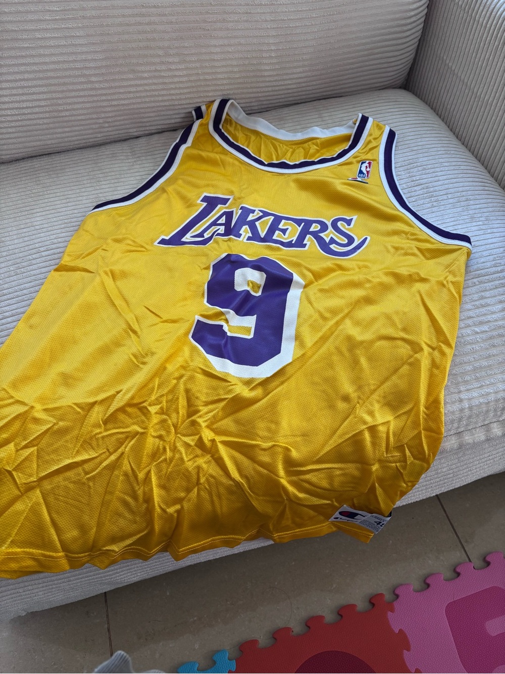 Champion Los Angeles Lakers Yellow and Purple #9 Basketball Jersey